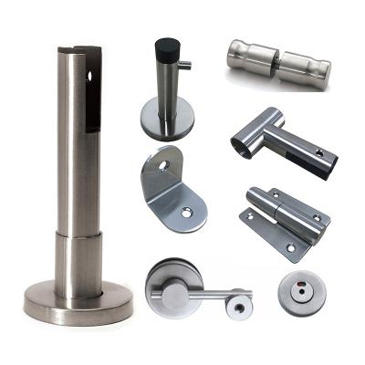 China Anti Corrosion Factory Direct Stainless Steel Toilet Compartment Divider Fittings Toilet Door Accessories Set for sale