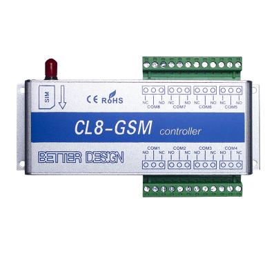 China Temperature & Humidity Sensing GSM 8 Way Relay Smart Home Power Controller Switch SMS Call Temperature Sensor Door Opener Lock Remote Control Server for sale