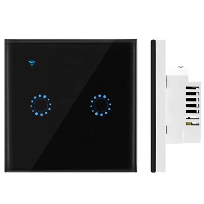 China 2Gang Ewelink 220V EU/UK Standard 2Gang Touch Switch Wifi 2.4G Smart Home Touch Switch Wall Panel for sale