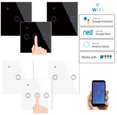 China wifi 2Gang smart home wall light remote control smart touch panel switch for sale