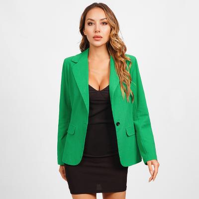 China Anti-wrinkle 2022 Europe and the United States autumn new women's solid color pocket modified slim suit jacket for sale