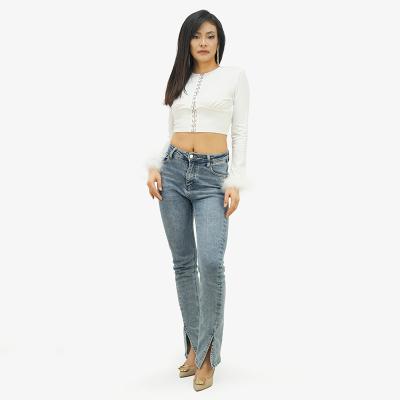 China 2022 QUICK DRY hot sale knitted base round neck loose casual one-shoulder plush long sleeve top shirt for sale