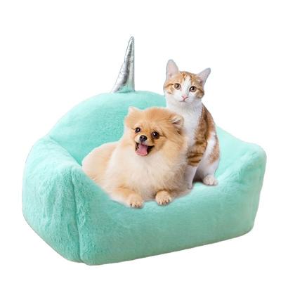 China 2022 New Eco-Friendly Breathable Pet Bed Dog Bed Sofa Waterproof Backing Luxury Cat Cushion Ultra Soft Fluffy Washable Plush Pet Beds for sale