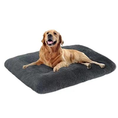 China 2022 New Breathable Custom Faux Fur Long Pile Plush Washable Waterproof Dog Cat Cushion Pet Luxury Bed for sale