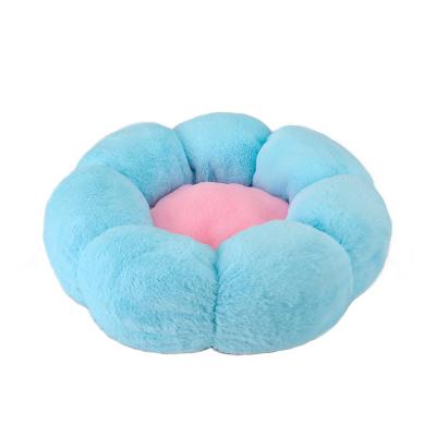 China Stored Comfortable Dog Bed Plush Pet Beds Faux Fur Sofa For Pets Animal Bed for sale