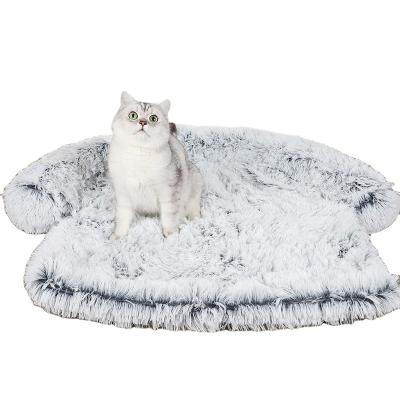 China 2022 New Faux Fur Removable Large Plush Pet Removable Sofa Bed Luxury Washable Waterproof Cover Dog Cat Pet Sofa Bed Cover for sale