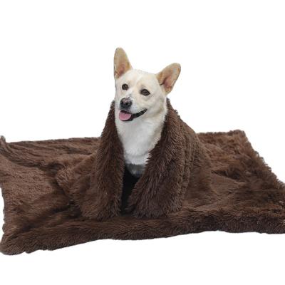 China 2022 New Stored Cat Dog Blanket Dog Faux Fur Long Throw Super Soft Fluffy Dual Use Mat Pet Products for sale