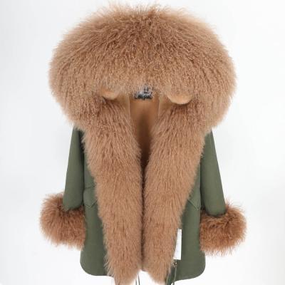 China Anti-wrinkle hot sale winter fashion Mongolia sheep fur new plus size ladies fur coat natural casual women real fur parka for sale