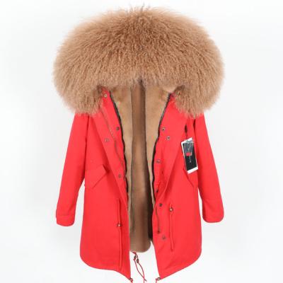 China Anti-wrinkle hot sale new winter fashion sheepskin plus size ladies fur coat natural casual women real fur parka for sale