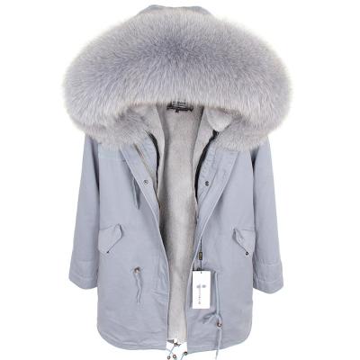 China Real Fur Parkas Hood Coats Winter Women Military Fox Fur Drop Ship Ladies Winter Eco Faux Fur Liner Waterproof Warm Jacket for sale