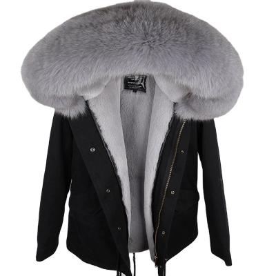 China 2021 New Winter Viable Men's Detachable Faux Fur Warm Jackets Striping Real Fur Collar Thick Parkas Coats Outwear for sale