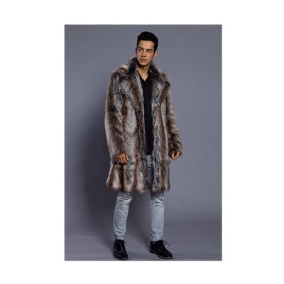 China Sustainable Fashion Wholesale Men's Clothing Wholesale Men's Thick Warm Eco Winter Faux Fur Coat Ditch Fur Coat Long for sale