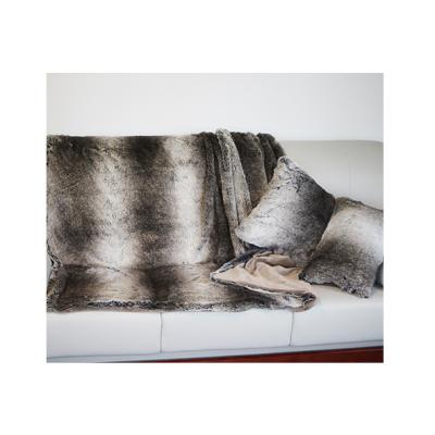 China New Arrival Long Pile Breathable Comfortable Wholesale Fur Fabric Blanket Faux Fur Set Soft Fluffy Luxury Pillow Cover And Throw Set For Sofa Bedding for sale