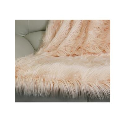 China Wholesale Hot Eco-friendly Thick Plush Faux Fur Fabric Long Pile Sale Throw Faux Fur Pillow Cover for sale