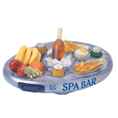 China Customized Viable Floating Inflatable Drink Tray Food Cup Rack Pool Floating Tray For Beach Party for sale