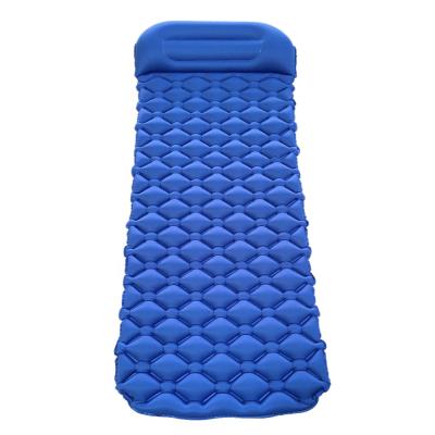 China Foldable Ultralight Elastic Fabric Coated TPU Portable Inflatable Air Bed Sleep Pad Camping Air Mat for sale