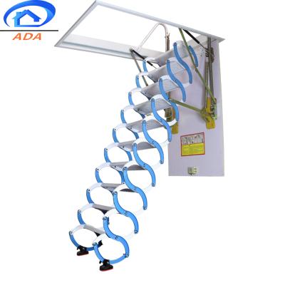 China Folding Ladders Carbon Steel Material Manual Access Adjustable Ladders To Attic for sale