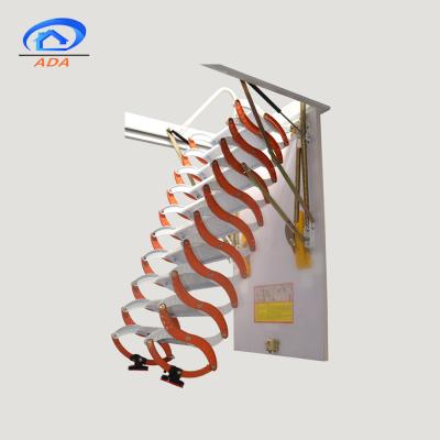 China Portable Lightweight Folding Ladders Step Ladders Safety Metal Attic Ladders for sale