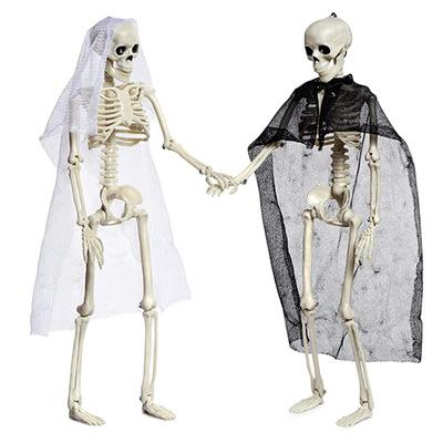 China Simulation Viable Skeleton Human Body Halloween Plastic Skeleton Ghost Groom Bride Couple Human Body Skeleton Decorative Props for sale