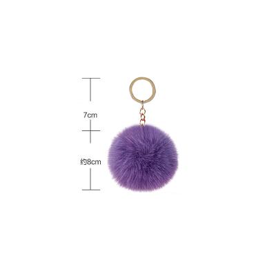 China Custom Logo Pom Pom Keychain Colorful Women Girls Accessories Plush Fur Diamond Balls Car Handbag Luxury Pendant Keyring Accessories for sale