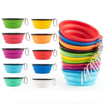 China Portable Silicone Folding Large Dog 1000ml Pet Puppy Food Container Driver Dish Bowl Viable Collapsible Bowl Outdoor Travel for sale