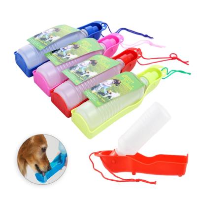 China Plastic Portable Dog Viable Water Bottle Water Bottle Pets Collapsible Travel Drinking Water Feeder Outdoor Bowl for sale