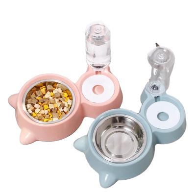 China Viable Automatic Pet Feeder Water Dispenser Cat Dog Drinking Bowl Dogs Feeder Dish Pet Products Silicone Rolls Cats Products For Pets for sale