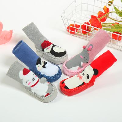 China Wholesale Anti Slip Rubber Sole Anti Slip Infant Toddler Booties New Breathable Kids Cotton Sock Shoes for sale