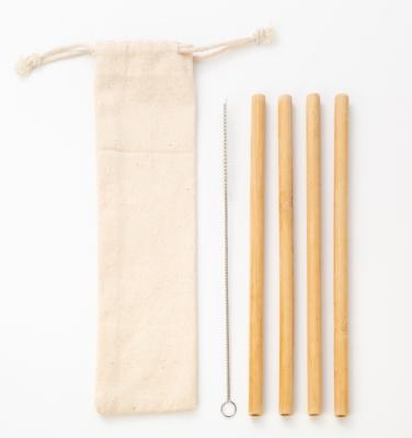 China Eco-Friendly Biodegradable BAMBOO Reusable Drinking Bamboo Straw With Brush for sale