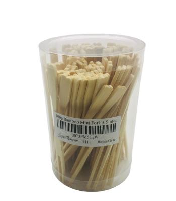 China High quality disposable nature fruit bamboo fork for sale en venta