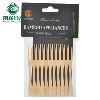 China Mini Party Bamboo Fruit Fork 90mm Disposable Disposable for sale