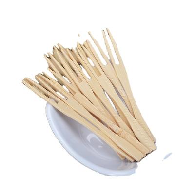 China Disposable Nature Fruit Bamboo Fork en venta