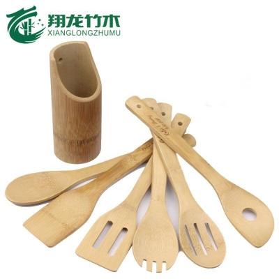 China Sustainable High Quality Bamboo Cooking Tools Kitchen Utensil Including Spoon, Scoop, Spatula and Ladle for sale