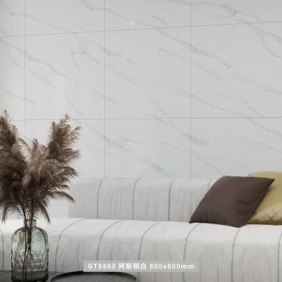 China Europe Living Room Color White Color Full Glazed Floor Tiles Porcelain 800x800 Manufacturer for sale