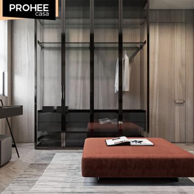 China The cover of the door wardrobe PROHEE high-grade art atmosphere luxurious door can be customized cloakroom wardrobe for sale