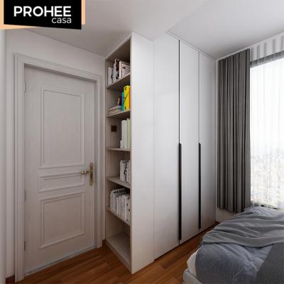 China Covered door wardrobe PROHEE large capacity exquisite bedroom furniture high quality art door locker cabinet for sale