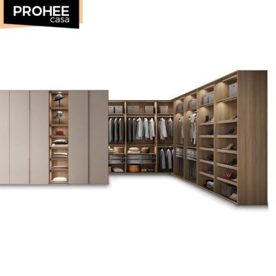 China Hot-selling door wardrobe PROHEE white luxury atmosphere large-capacity high-end door locker covered cabinet for sale