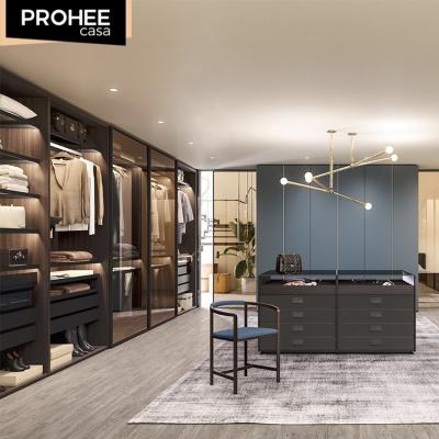 China PROHEE High End Modern Style Sliding Bedroom Sliding Can Be Customized Changing Room Sliding Door Wardrobe for sale