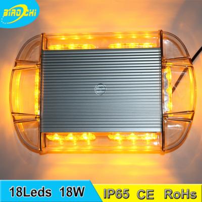 China Aluminum Alloy+PC font lightbar 18 LED aluminum mini and used led strobe emergency warning magnetic amber led light bar for sale