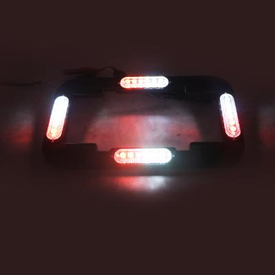 China Aluminum Alloy +PC 24W Emergency Warning Dual Color Car License Plate Red White Led Light for sale