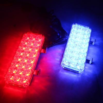 China Rectangular ABS+PC 24W LED Light Blue Red Strobe Warning Lights With Pattern Controller For Sentry Box Ambulance Police for sale