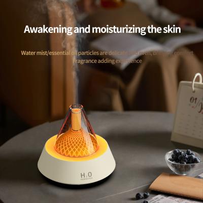 China Timer Setting 2/4/6 Hours Aroma Fire Flame Humidifier With 7 Colors Led Light for sale