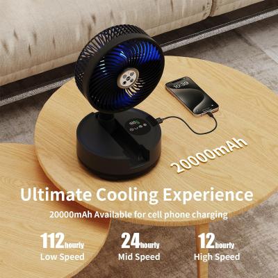 China Socool Ventilator 20000mAh Super Wind Portable Ventilator Fernbedienung Innen- und Außen Camping Ventilator Streckventilator Einstellung 9. Geschwindigkeit 8h Timing USB Notstromversorgung Klappventilator zu verkaufen