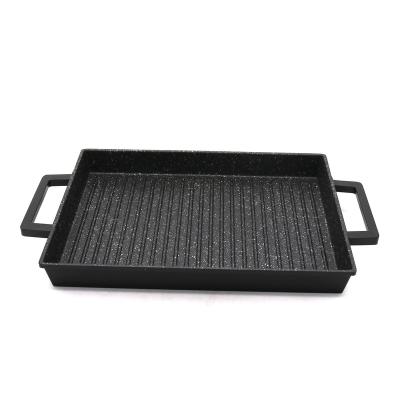 China General Use for Gas Induction Cooker and Induction Non Cooker Compatible Pan Grill Pan Aluminum Die Casting Stick BBQ for Stove for sale