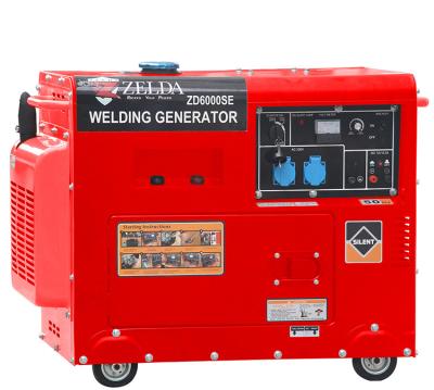 China Working Hours Single Phase AC Output 220v 50HZ Mobile Electric Welding Generator Price ZD-6000 Long Se for sale