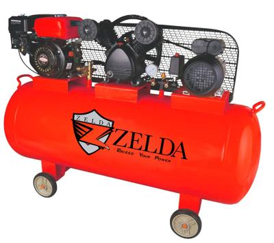 China Lubricated Gasoline Input 2.2KW Belt Driven Electric Air Compressor With 6.5HP Motor for sale