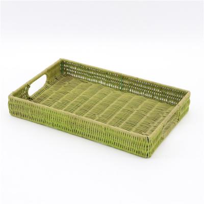 China MBC Square Tray Sustainable Wholesale High Quality Handmade Rattan Woven Storage Baskets Bread Fruit Basket for sale