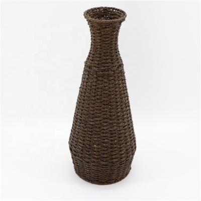 China MBC 2022 CLASSIC Popular Indoor Vegetable Plankton Woven Decor Vase Handwork Eco - Friendly Flower Pot for sale