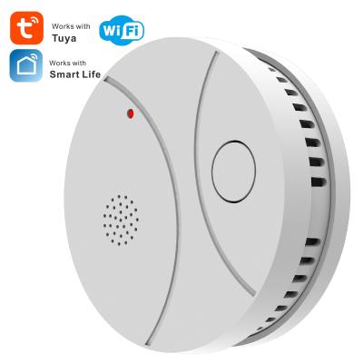 China CE Remote Control Approval Smoke Detector Prices Tuya Smart WIFI Photoelectric Portable Smoke Detector for sale