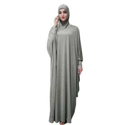 China New Design Cotton/Polyester Women Prayer Dress Long Hijab Muslim Islamic Overhead Dubai Khimar Abaya for sale